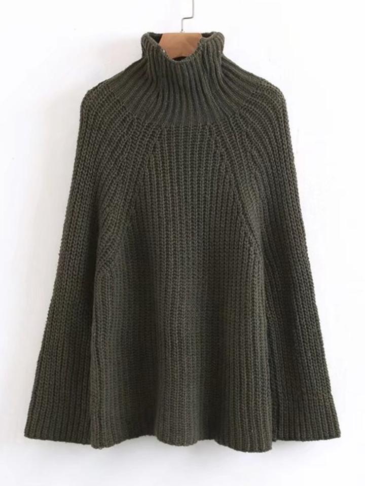 Shein High Neck Raglan Sleeve Sweater