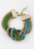 Shein Green Gold Wound Chain Bracelet