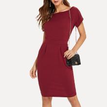 Shein Boat Neck Knot Back Dress