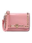 Shein Pink Studded Turnlock Flap Bag