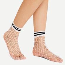 Shein Striped Hem Net Socks