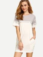 Shein Colorblock Pocket Short Sleeve T-shirt Dress