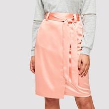 Shein Overlap Satin Skirt With Belt