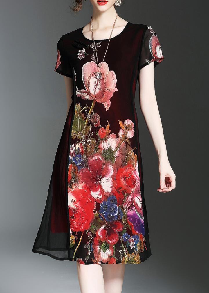 Shein Flowers Print Sheer Dress
