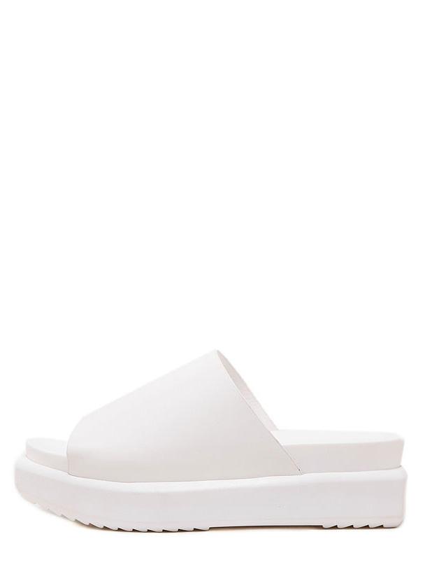 Shein White Peep Toe Asymmetrical Thick-soled Wedges
