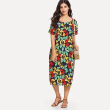 Shein Allover Floral Print Dress