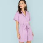 Shein Drop Shoulder Self Belted Romper