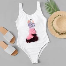 Shein Appliques Low Back Swimsuit