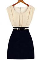 Rosewe Classic Sleeveless High Waist Dress For Office Lady