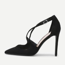 Shein Criss Cross Pointed Toe Stiletto Pumps