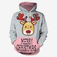 Shein Men Christmas Patched Letter Print Hooded Sweatshirt