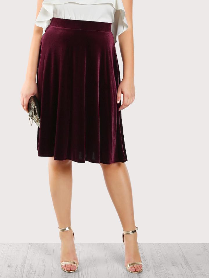 Shein High Rise Velvet Skirt