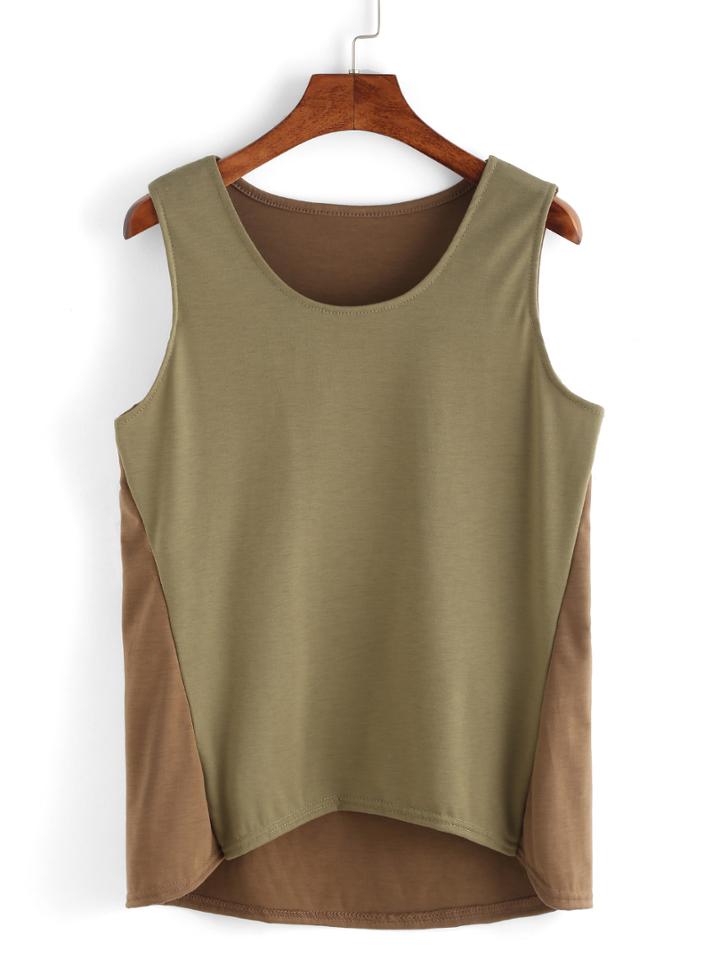 Shein Contrast Asymmetric Tank Top