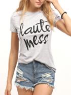 Shein Letter Printed Casual T-shirt