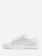 Shein Laser Cut Lace Up Pu Sneakers