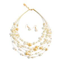 Shein Faux Pearl Delicate Necklace & Earring Set