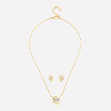 Shein Rhinestone Detail Pendant Necklace With Earrings