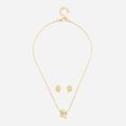 Shein Rhinestone Detail Pendant Necklace With Earrings