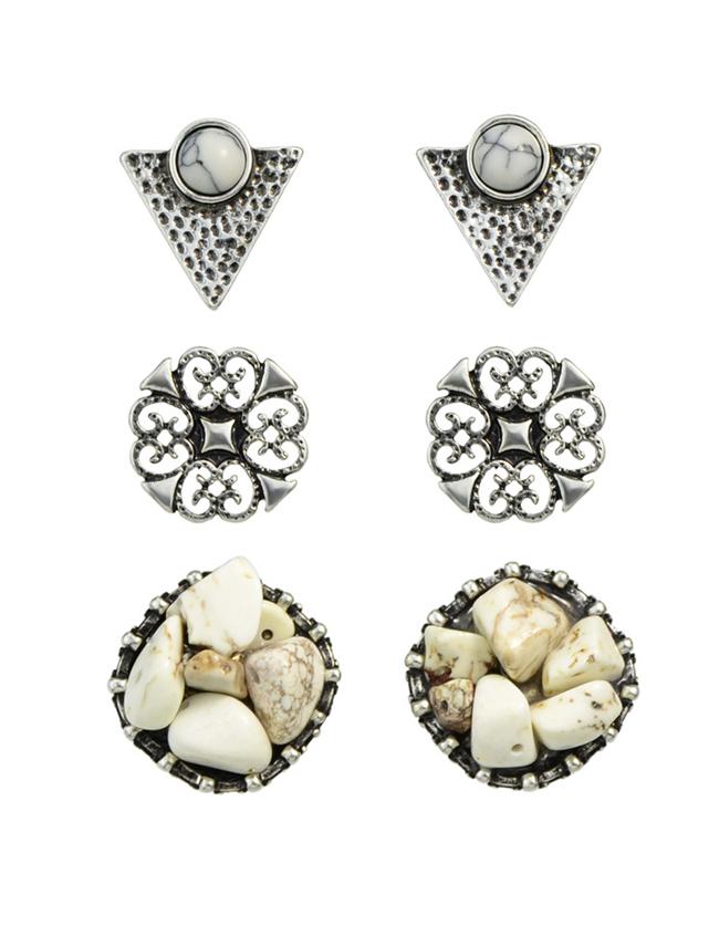 Shein White Turquoise Triangle Stud Earring