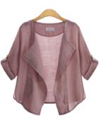 Shein Pink Casual Long Sleeve Loose Coat