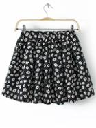 Shein Flower Print Pleated Chiffon Skirt