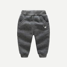 Shein Toddler Boys Velvet Lined Embroidery Detail Pants