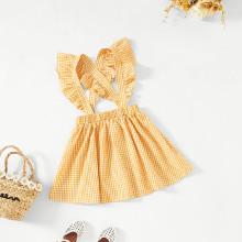 Shein Girls Ruffle Strap A-line Pinafore Skirt
