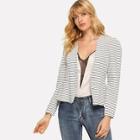 Shein Striped Double Breasted Outerwear