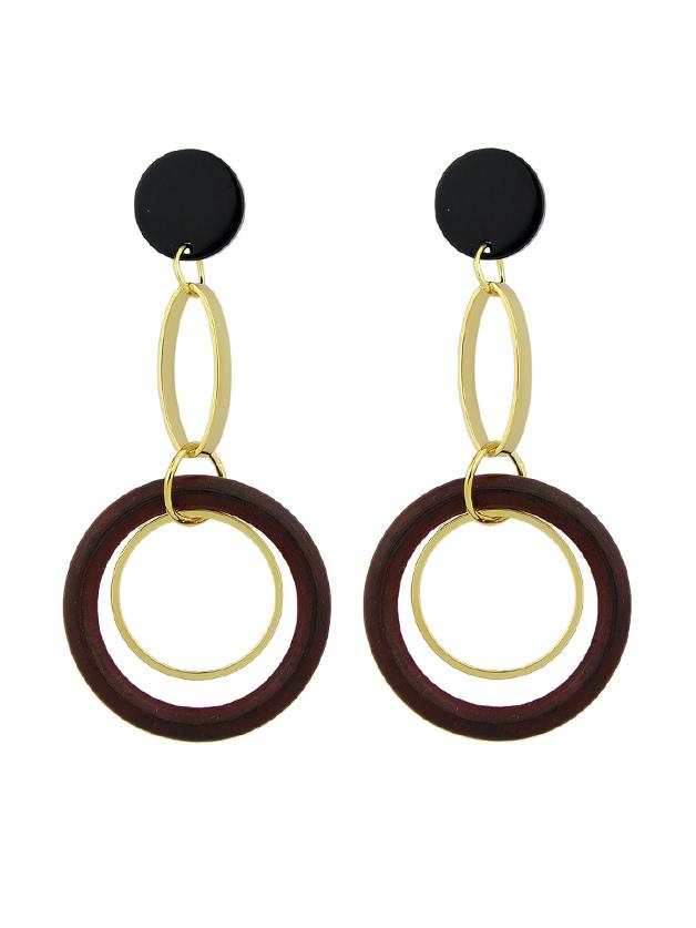 Shein Red Circle Colorful Resin Party Big Hanging Earrings For Women
