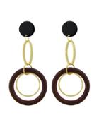 Shein Red Circle Colorful Resin Party Big Hanging Earrings For Women