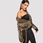 Shein Leopard Print Zip Up Jacket