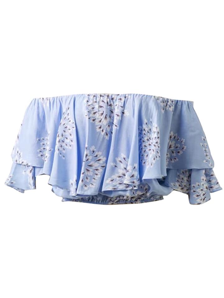 Shein Bardot Tiered Crop Top