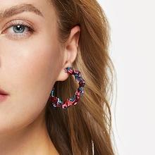 Shein Color-block Waved Hoop Earrings