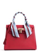 Shein Metal Lock Design Pu Shoulder Bag With Scarf