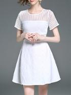 Shein Striped Jacquard Sheer Dress