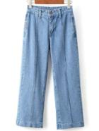 Shein Blue High Waist Straight Denim Pant