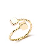 Shein Gold Plated Cube Twist Open Rings