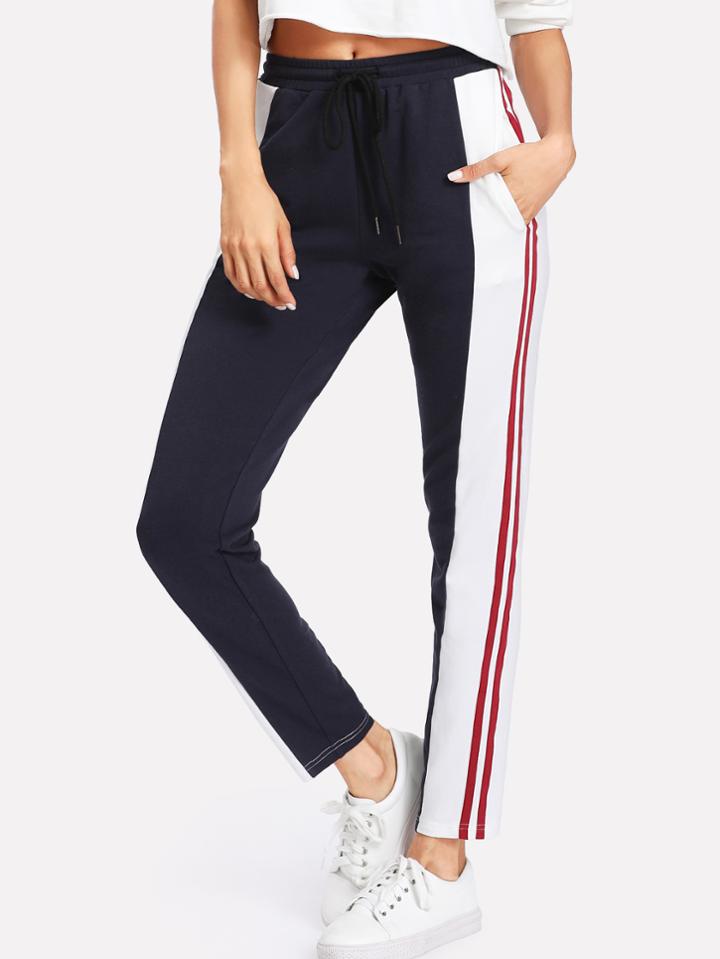 Shein Cut And Sew Drawstring Sweatpants