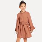 Shein Girls Trumpet Sleeve Frill Neck Dress