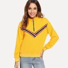 Shein Striped Tape Zip Up Sweatshirt