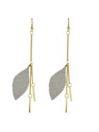 Shein Gray Color Feather Spike Pendant Long Earrings