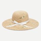 Shein Bow Band Flower Decorated Straw Hat