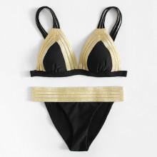 Shein Contrast Hem Bikini Set
