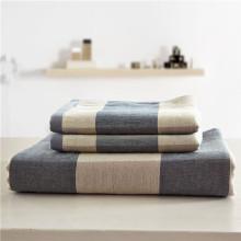 Shein Grid Cotton Bath Towel Set 3pcs
