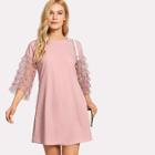 Shein Ruffle Lace Sleeve Tunic Dress