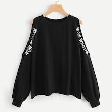 Shein Cold Shoulder Letter Tee