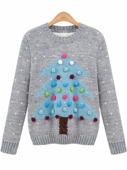 Shein Christmas Tree Pullover Sweater