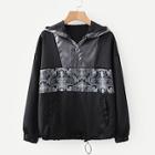 Shein Snakeskin Print Drawstring Hem Hoodie