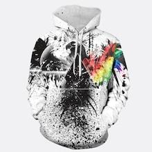 Shein Men 3d Eagle Print Hooded Sweatshirt