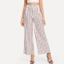 Shein Double Breasted Striped Pants